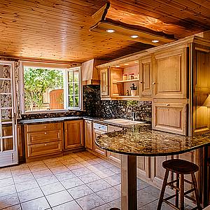 Spacious and fully equipped kitchen of the apartment