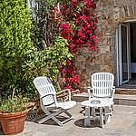 Terrace of the superior double room Garden view